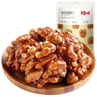 百草味琥珀核桃仁50g 蜂蜜味 炒货休闲零食批发 箱规140包图5