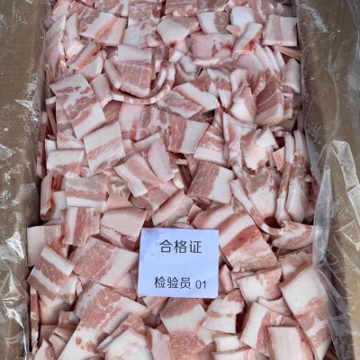 新鲜冷冻生猪肉片 原切猪肉片 带皮生猪肉片一箱20斤 食堂快餐饭图3