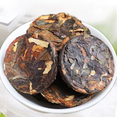 福建福鼎老白茶茶柄陈皮白茶贡眉寿眉小饼紧压茶饼散装批发图2