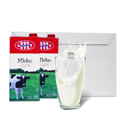 美可超高温全脂灭菌乳牛奶妙可全脂纯牛奶波兰进口1L*12广东包邮图3