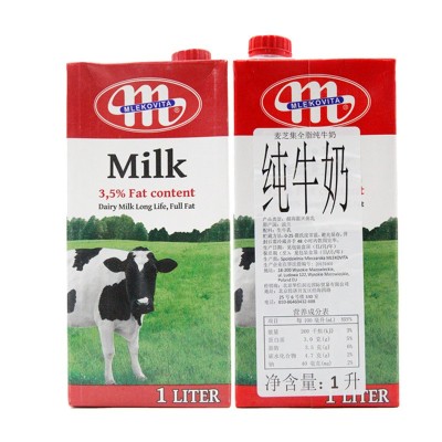 美可超高温全脂灭菌乳牛奶妙可全脂纯牛奶波兰进口1L*12广东包邮图5