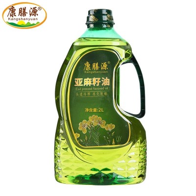 康膳源 冷榨一级亚麻籽油月子油2l 补充亚麻酸内蒙食用植物油图2