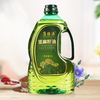 康膳源 冷榨一级亚麻籽油月子油2l 补充亚麻酸内蒙食用植物油图3
