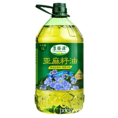 厂家直营 康膳源纯亚麻籽油5升冷榨胡麻油 食用油大桶家用装图4