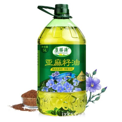 厂家直营 康膳源纯亚麻籽油5升冷榨胡麻油 食用油大桶家用装图2