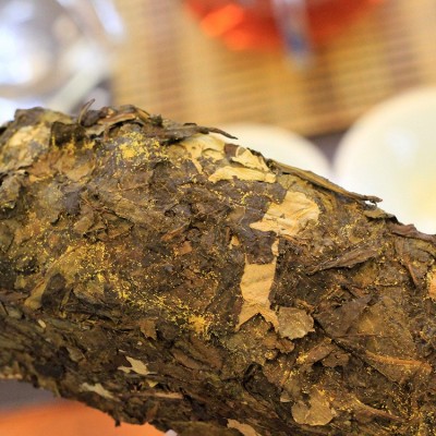 6.3两黑茶批发茶叶湖南安化黑茶煮茶义聚昌手筑金花茯砖茶318g图2