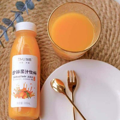 柒语沙棘果汁300ml*10瓶新疆阿勒泰地区优质沙棘鲜果冷榨饮品整箱图2