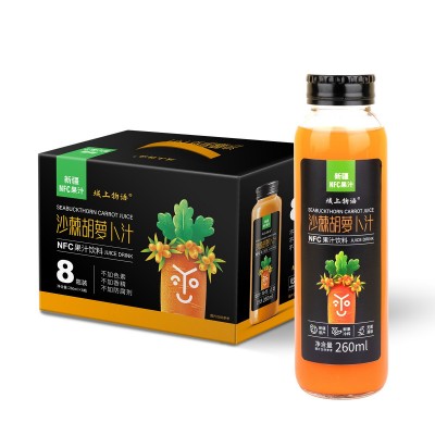 域上物语NFC新疆沙棘胡萝卜汁260ml*8瓶鲜果冷榨蔬果汁新疆包邮图2
