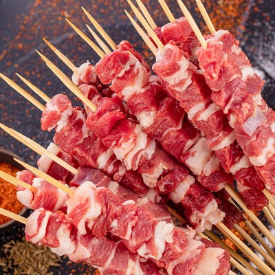 烧烤肉串羊肉串牛肉串五花肉串烧烤食材烧烤蒜瓣辣椒肉图3