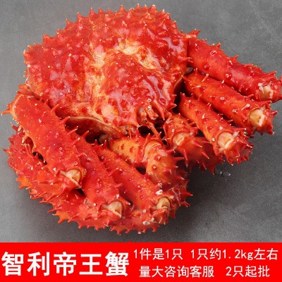 智利帝王蟹帝王岛皇帝蟹无冰梭蟹肉海鲜螃蟹刺身食材蟹棒肉500g图2