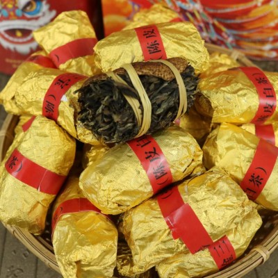 三宝扎陈皮白茶 新会三宝茶 批发茶叶 广东特产礼盒装图2