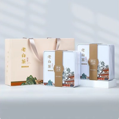 老白茶寿眉小方片贡眉陈皮小饼干茶饼福鼎茶叶礼盒装直播一件批发图4