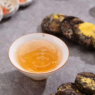 2021年新品菊花白茶饼干 寿眉小茶饼一粒一泡 罐装厂家批发图4