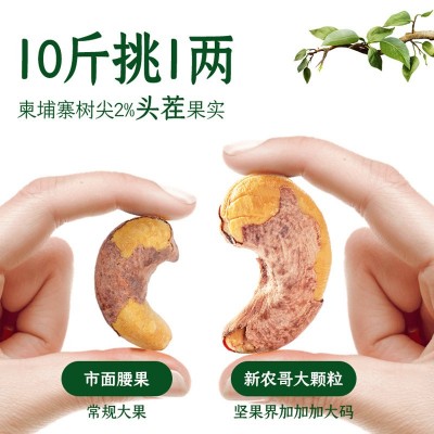 新农哥大颗粒紫衣腰果500g原味盐焗带皮腰果仁批发罐装坚果零食图4