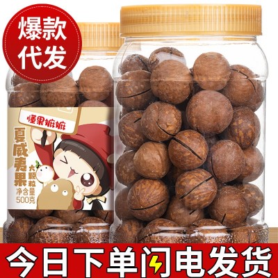 现货夏威夷果500g罐装 开口易剥坚果罐装批发 居家看剧休闲小零食图2