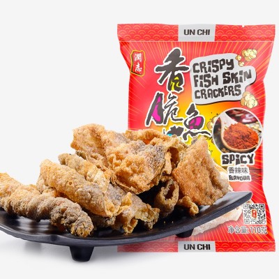 休闲食品香港润志海鲜水产鱼干香脆鱼皮110g矶烧鱼皮厂家批发图3