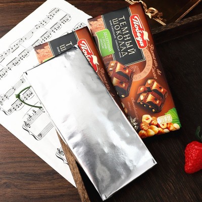俄罗斯巧可胜利牌榛仁黑巧克力排块100g榛子果仁夹心纯可可零食品图2
