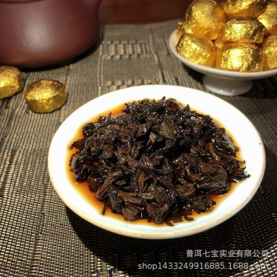 云南勐海普洱茶 熟茶 原味金纸小沱茶叶图5