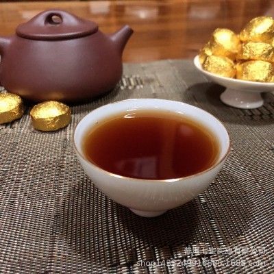 云南勐海普洱茶 熟茶 原味金纸小沱茶叶图4