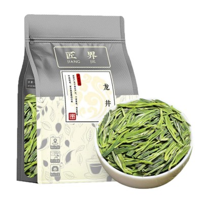 龙井绿茶春茶茶叶嫩芽高山绿茶正宗杭州原产豆香型袋装图2