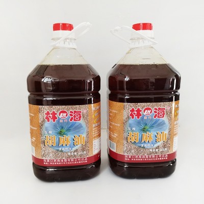 批发胡麻油 4500ml压榨植物油实惠装食用油 物理压榨亚麻籽油订购图3