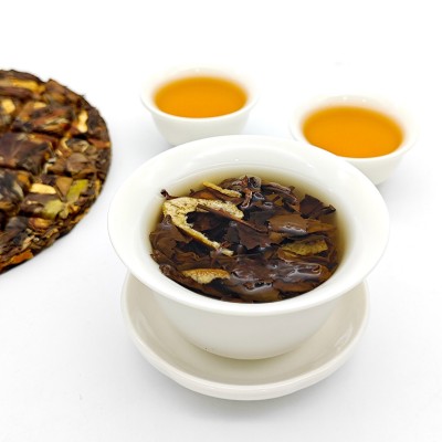 福建福鼎老白茶饼茶叶陈皮白茶陈皮茶饼紧压茶饼批发陈皮老白茶图2