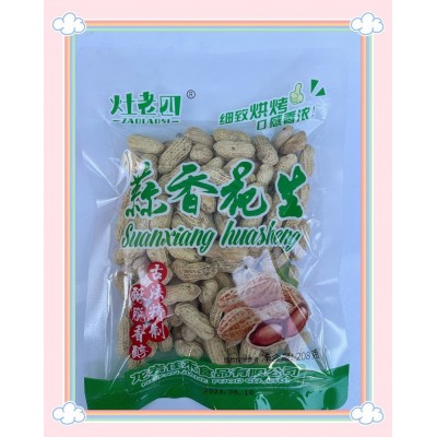 福建龙岩花生灶老四208克装零食批发散称蒜味五香超市便利店厂家图2