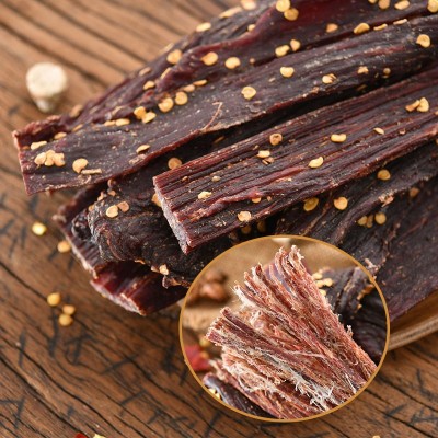 西藏风干手撕牛肉干批发 辣味麻辣肉类零食牛肉干 特产牛干巴厂家图2