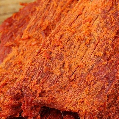原味薄切猪肉干休闲小零食 手撕猪肉片15gx8包带独立包装厂家批发图3
