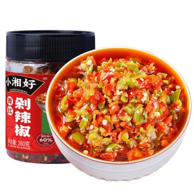 小湘好双色辣椒酱湖南特产蒜蓉剁辣椒批发瓶装即食下饭菜批发图4