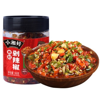 小湘好双色辣椒酱湖南特产蒜蓉剁辣椒批发瓶装即食下饭菜批发图5