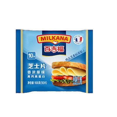 【36包/箱】百吉福原味芝士片166g（10片装）烘焙餐饮奶酪片图4