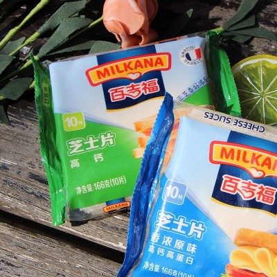 【36包/箱】百吉福原味芝士片166g（10片装）烘焙餐饮奶酪片图2