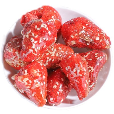 散装整箱4kg草莓干休闲零食整粒草莓厂家直供冻干冰糖葫芦草莓脆图5
