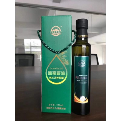 物理压榨茶籽油食用山茶油玻璃瓶礼盒500ml/瓶图4