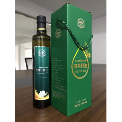 物理压榨茶籽油食用山茶油玻璃瓶礼盒500ml/瓶图5