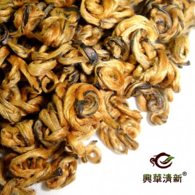 批发金芽滇红金丝红螺曲红茶金螺云南凤庆红茶蜜香甘甜图3