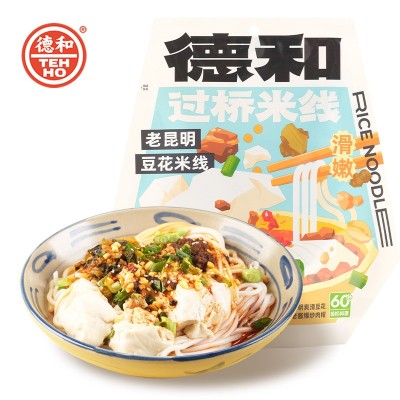 德和老昆明豆花米线爽滑豆花搭配老酱肉帽405克夜宵小吃懒人速食图5