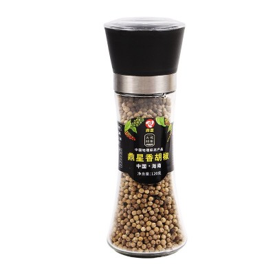 海南鼎星香胡椒120g带研磨器 餐饮酒店火锅香辛料提味白胡椒图5