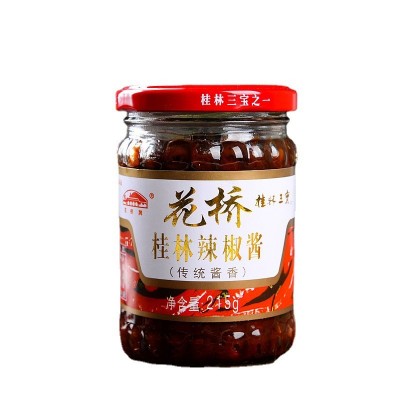 花桥桂林辣椒酱传统酱香下饭酱215g瓶装炒菜拌饭辣椒酱厂家批发图5