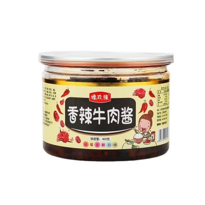 德政缘佐餐香辣牛肉酱400克罐装拌饭拌面酱调味蘸酱下饭牛肉酱图4