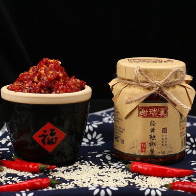 工厂招代理代加工 谢瑞真下饭鲜椒剁椒酱辣椒酱 调味品一件代发图2