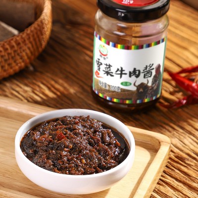 山东雪菜牛肉酱香辣拌饭拌面酱美味辣椒酱火锅调味批发一件代发图4