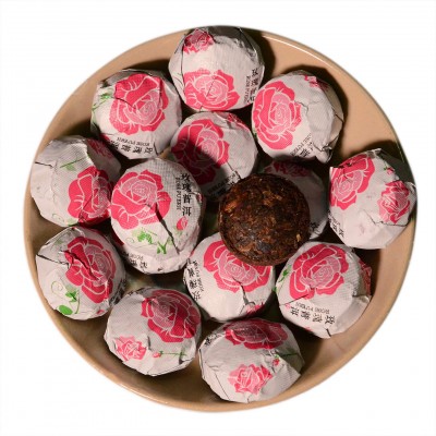 批发云南普洱茶叶金典茶厂 玫瑰口味小沱茶 熟茶迷你沱便携装500g图5
