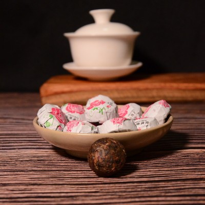 批发云南普洱茶叶金典茶厂 玫瑰口味小沱茶 熟茶迷你沱便携装500g图3