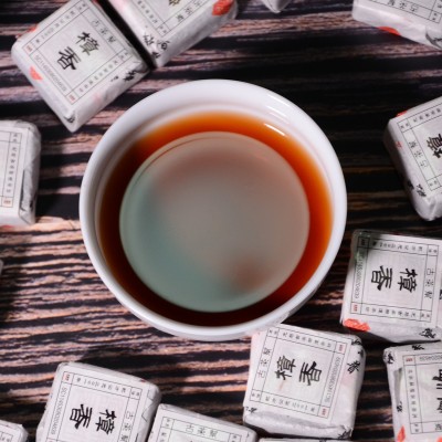 现货批发樟香普洱茶 熟茶小方砖云南迷你小沱茶勐海老熟茶叶500g图4