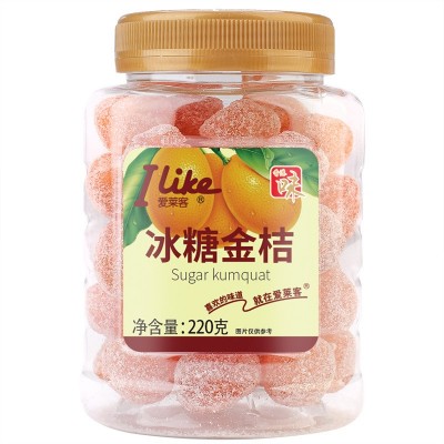 供应香港热销休闲零食品爱莱客冰糖金桔220g罐装凉果蜜饯果脯果干图2