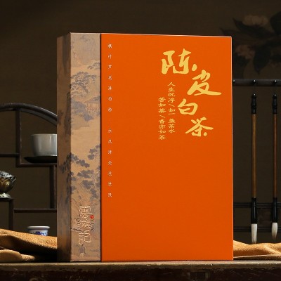正宗福鼎陈皮白茶福鼎老白茶小方片茶叶贡眉小包装寿眉礼盒装图4