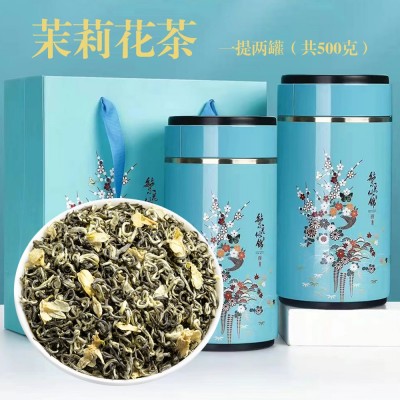 茶叶茉莉花茶飘雪2023新茶精美罐装茶浓香型特香四川厂家直销批发图3