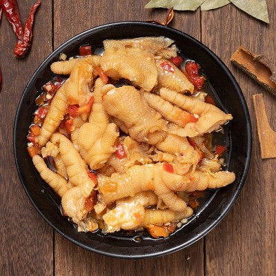 现货批发网红酸辣无骨鸡爪柠檬去骨凤爪零食200g鸡脚甜辣无骨鸡爪图4